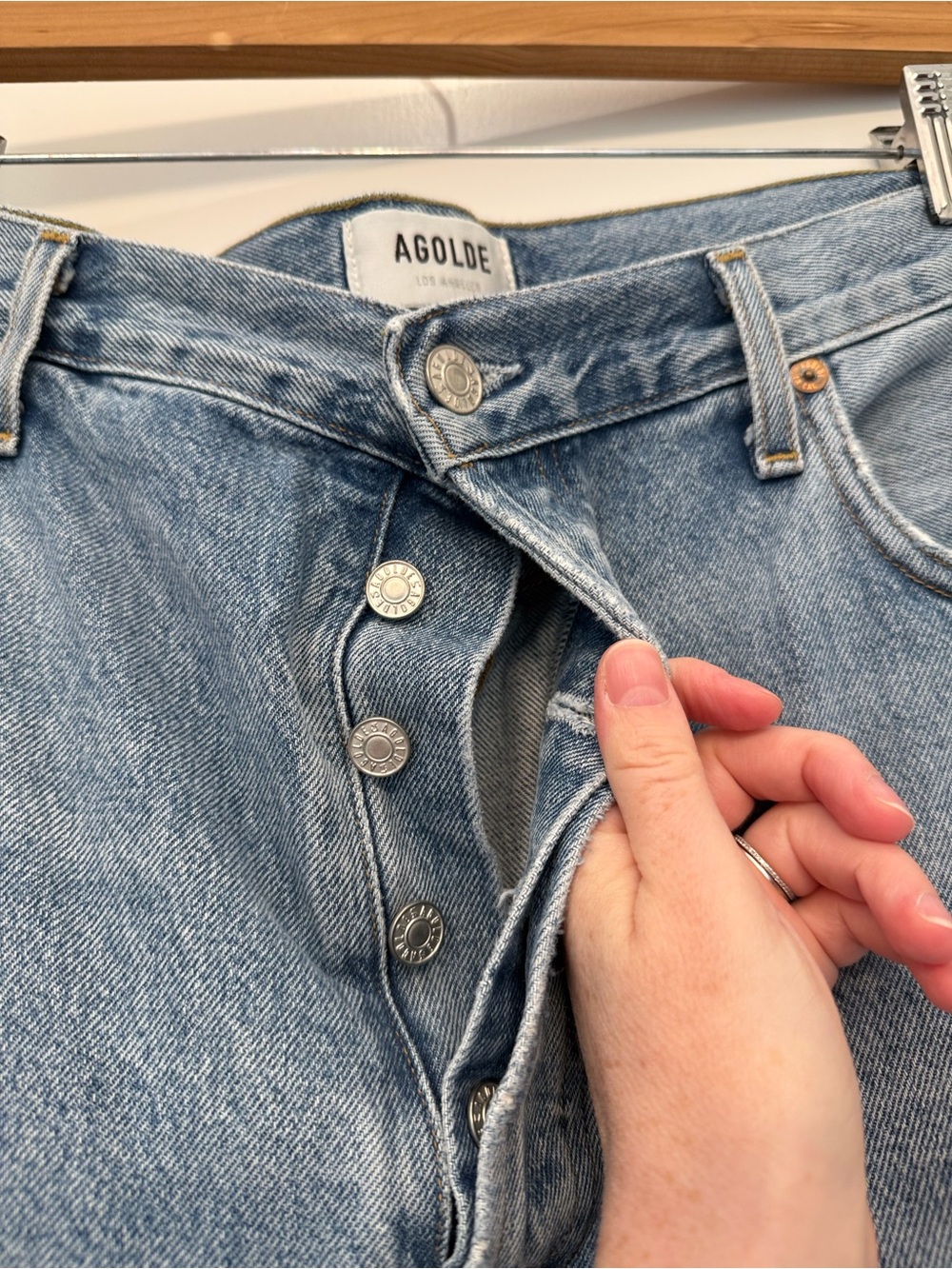 Agolde 90s Pinch Waist High Rise Straight Jeans Plus Size 33 - Picture 3 of 8
